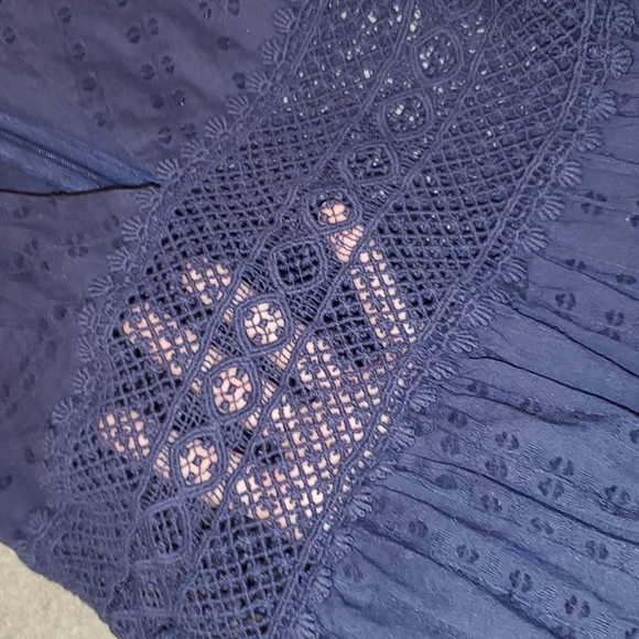 Free People The Delightful Mini Dress Navy - Picture 6 of 7